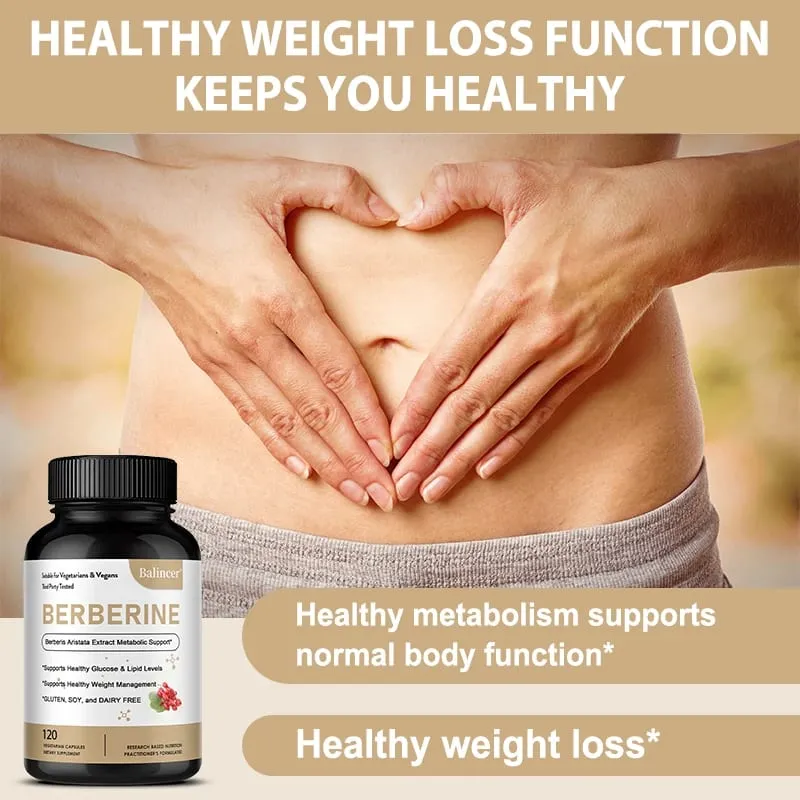 Berberine Capsules 500 Mg - Promotes Cardiovascular and Cholesterol Health Support Healthy Weight Management and Immune System — image 3