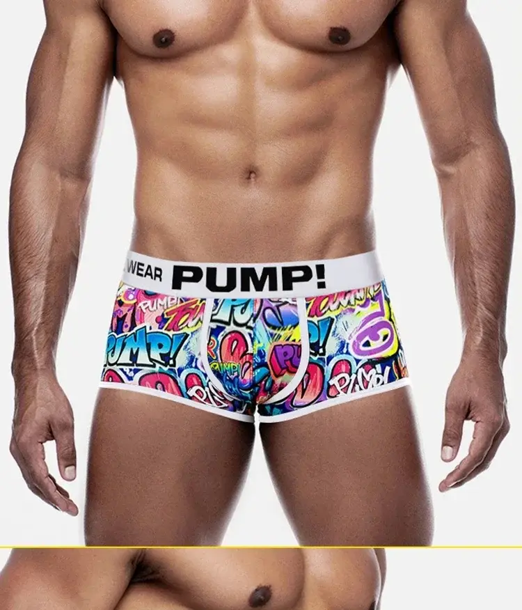 1- 4PCS Seluar Boxer Campuran Nilon Kapas Lelaki Seluruh Cetak Graffiti Pinggang Bergetah Lebar Seluar Dalam Fesyen Tidak Ketat — image 21