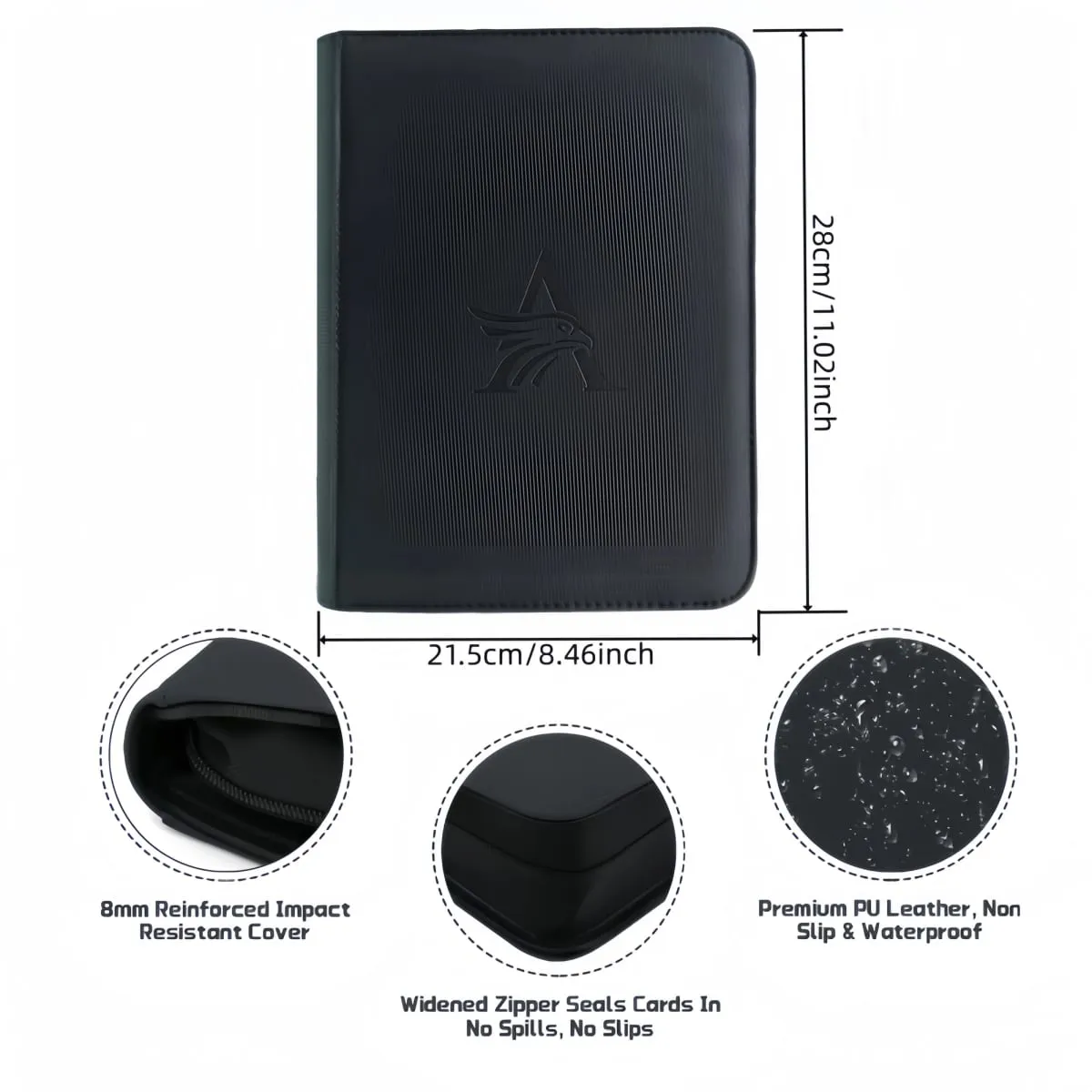 Classeur de cartes TopLoader à 4 pochettes (160 cartes) – Noir/stockage de qualité industrielle pour les cartes TCG et de sport. Le rêve du collectionneur — image 2