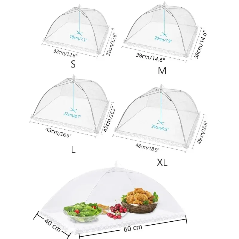 Large pop-up white mesh food cover tent - foldable and washable suitable for outdoor picnics barbecues and parties — image 3