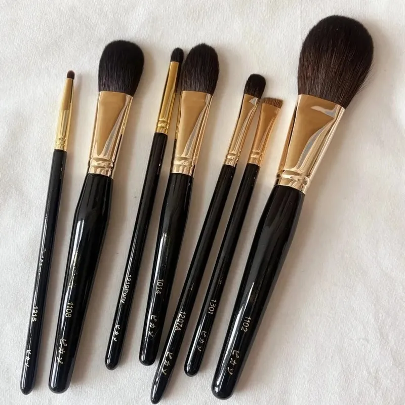 PA Makeup Brushes Set Luxury Super-soft Natural Bristles Face Eye Shadow Powder Cheek Blush Highlight Cosmetic Tools Kit 7pcs