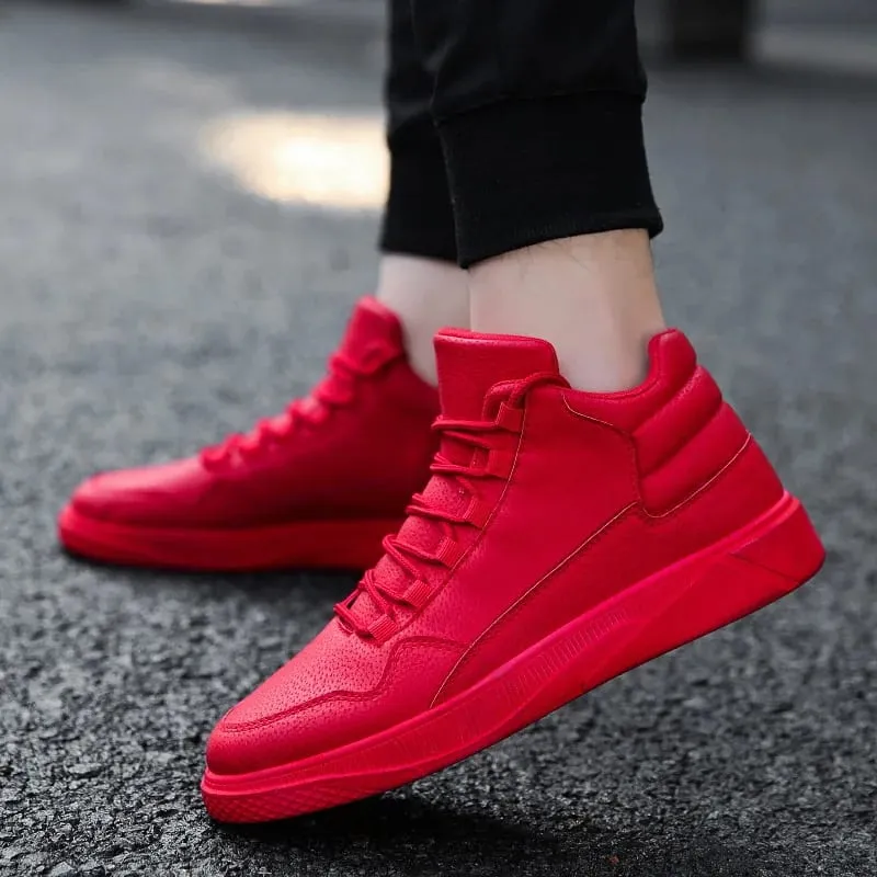 Fesyen Musim Bunga Selesa Ringan Tahan Slip Kulit Atasan Tinggi Sneakers — image 5