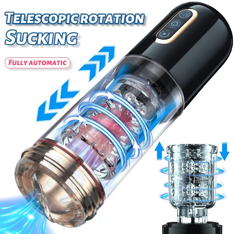 Automatischer männlicher Masturbator, Teleskop-Rotation, Saugen, Blowjob, Penispumpe, Taschenmuschi, Sexspielzeug, Masturbationstasse, Erwachsene für Männer — image 8