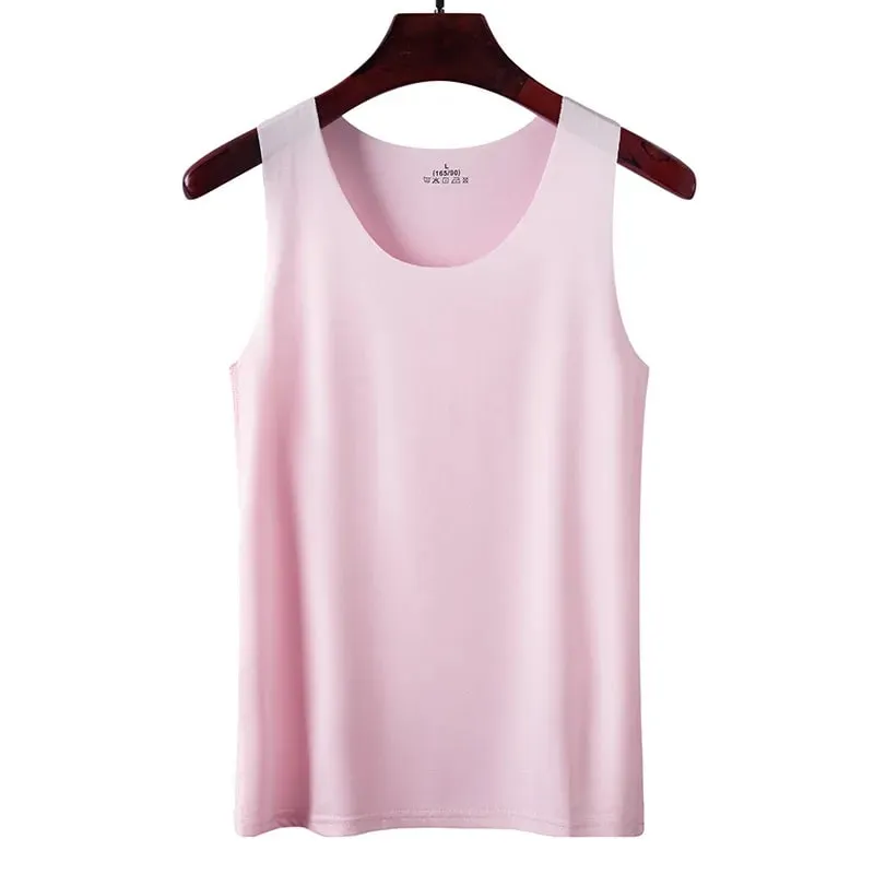 1pcs Musim Panas Wanita Lelaki Tops Tank Nipis Seamless Ice Sutera Vest Seluar Dalam Seluar Dalam Pelajar Slim Vest Gaya Korea Baju Atasan Tanpa Lengan — image 13