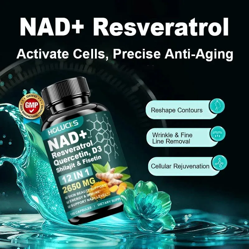 Capsule NAD+ 12 in 1 con semi d'uva curcuma supportano la produzione di energia, comfort digestivo e funzione immunitaria per donne attive — image 5