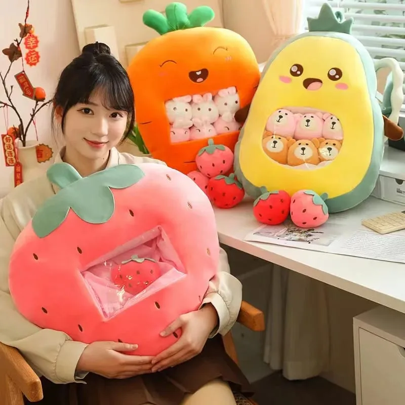 Enam Mainan Kecil Di Dalam Bantal Mewah Buah Kartun Comel Kusyen Sofa Sumbat Lembut Homdecor Bantal Sandaran Hadiah Kanak-kanak — image 7