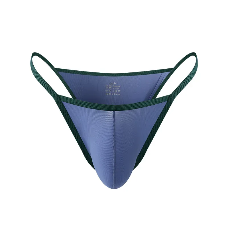 Slip d'été en soie glacée pour hommes, short respirant en fil taille basse — image 29