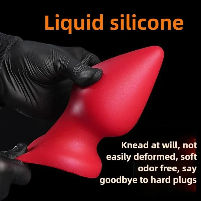 Palam Dubur Besar Silikon Cecair Palam Punggung Kon Lembut Dildo Dubur Besar untuk Wanita Lelaki Urut G-spot/prostat 18+ Mainan Seks — image 4