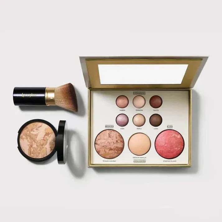Tuscan Dreams Holiday Baked Starter Kit (4-teilig) – Make-up-Palette für das ganze Gesicht, Grundierung mit Pinseln in limitierter Auflage