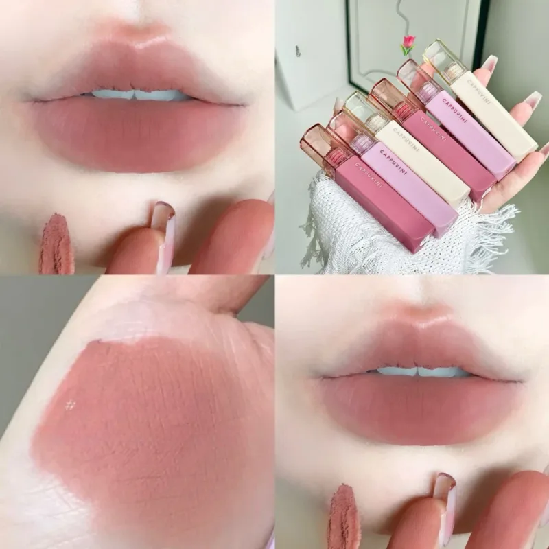 Silky Velvet Lip Gloss Matte Lip Mud Waterproof Non-Stick Cup Lip Glaze Smudge Proof Not Fade Liquid Lipstick Korean Makeup — image 3