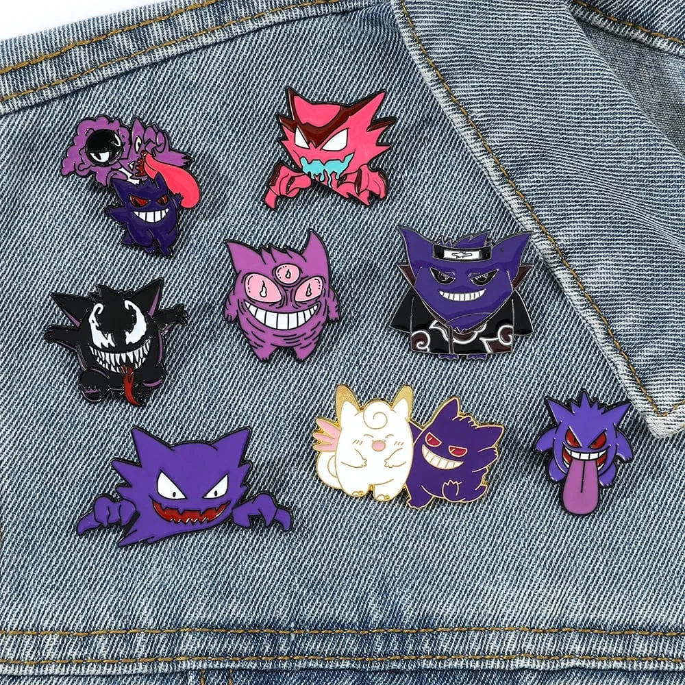 Broches de dessin animé Gengar, épingles à revers en émail pour sac à dos, accessoires de Collection de Fans, broches cadeaux — image 6