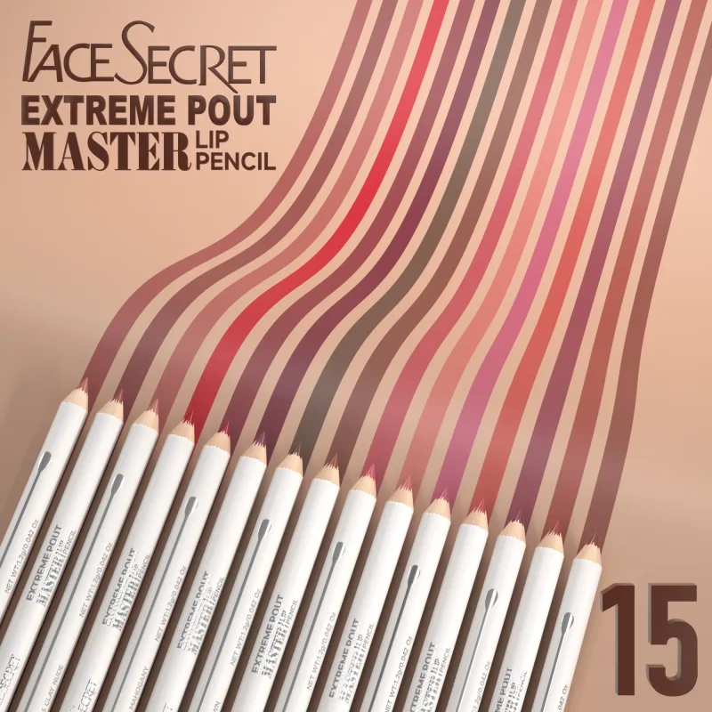 Pena Lip Liner Matte 15 Warna Dengan Kuas Pensil Matte Beludru Tahan Air Tahan Lama - Kit Rias Bibir Aplikasi Halus