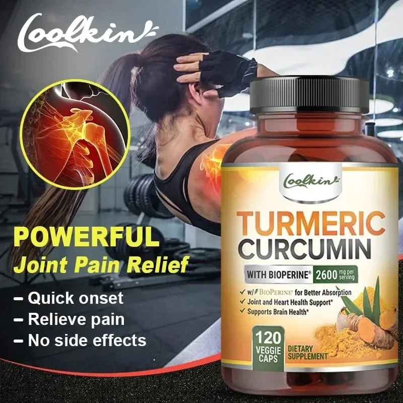 Curcumin-Ergänzungsmittel mit schwarzem Pfeffer, 2600 mg, enthält 95 % Curcumin. Nahrungsergänzungsmittel zur Gelenkunterstützung mit verbesserter Absorption — image 5