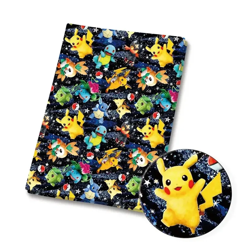 Pokemon Cartoon Stoff140*50cm Handgemachte Nähen Patchwork Quilten Baby Kleid Hause Blatt Gedruckt Stoff Stoff Nähen Kinder — image 7