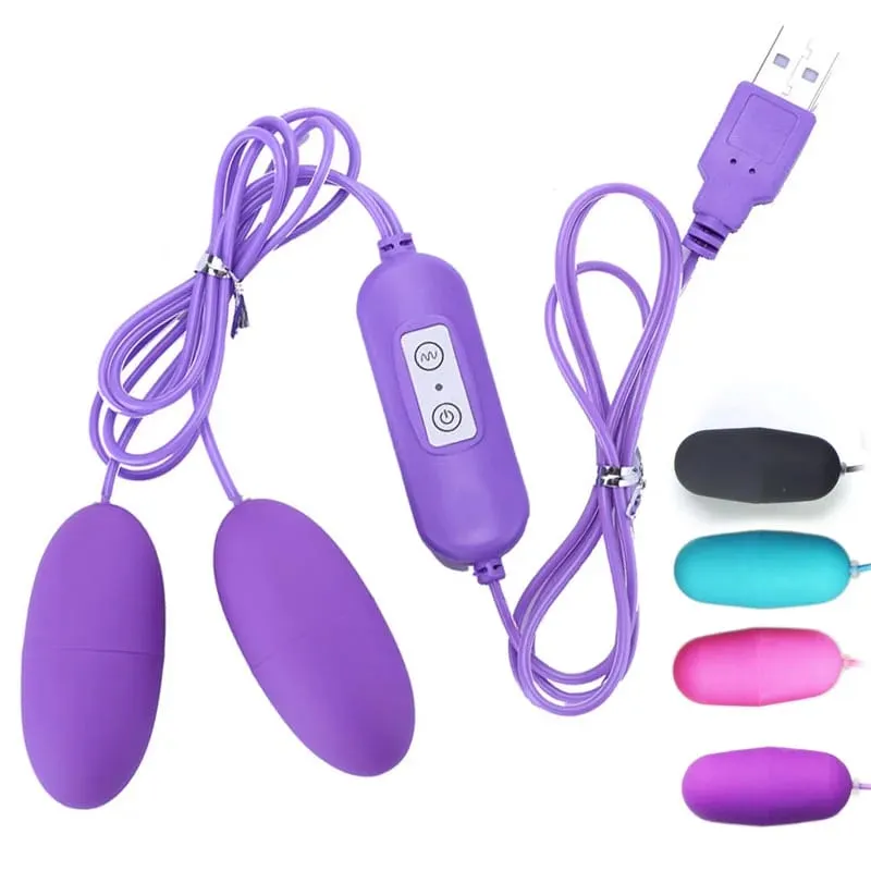 USB Power Jump 2 Egg Vibratore G-spot Multi Massage Stick Doppia masturbazione Clitoride Telecomando Orgasmo AV Squirt Giocattoli del sesso — image 1