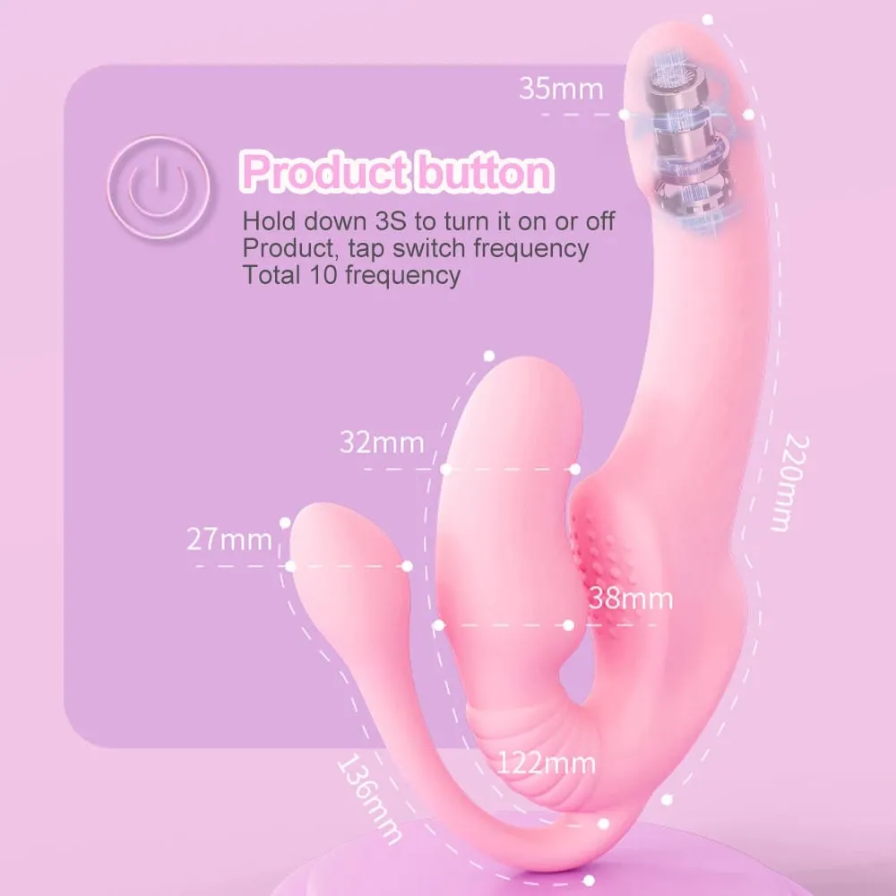 Trägerloser Umschnalldildo, Vibrator, Analplug, Massagegerät, Lesben, 3-in-1-Vibrator, G-Punkt, stimuliert die Klitoris, Sexspielzeug für Paare — image 6