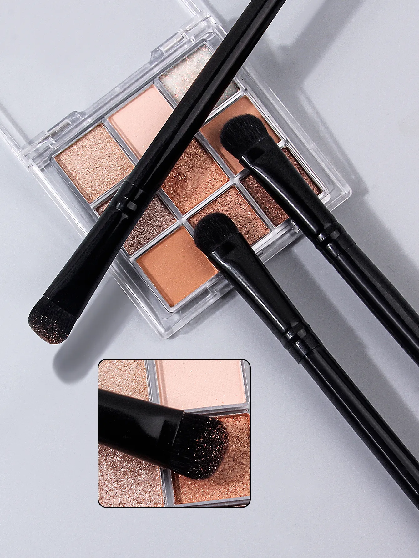 Ensemble de 3 pinceaux professionnels pour les yeux, mélange et emballage doux, pinceaux pour ombre à paupières, Kit de maquillage quotidien respectueux de la peau pour débutants — image 5