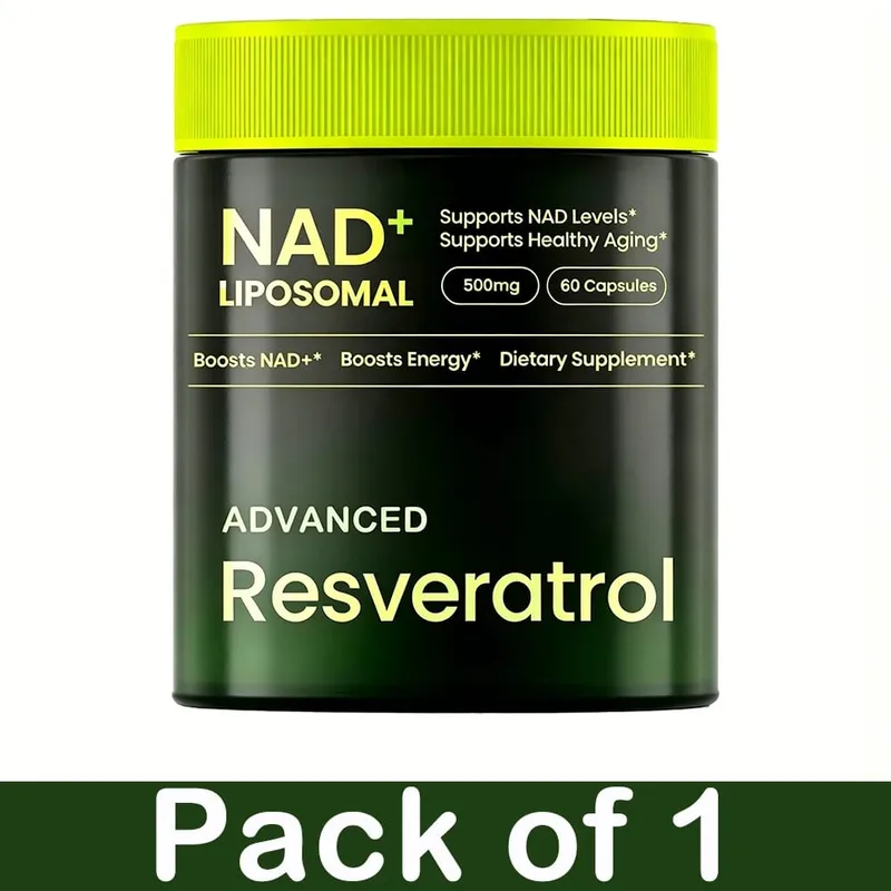 Liposomal NAD+ อาหารเสริมขั้นสูงพร้อมสารเรสเวอราทรอล - แคปซูล NAD Plus สำหรับการต่อต้านการทำงานของสมองและการฟื้นฟูเซลล์