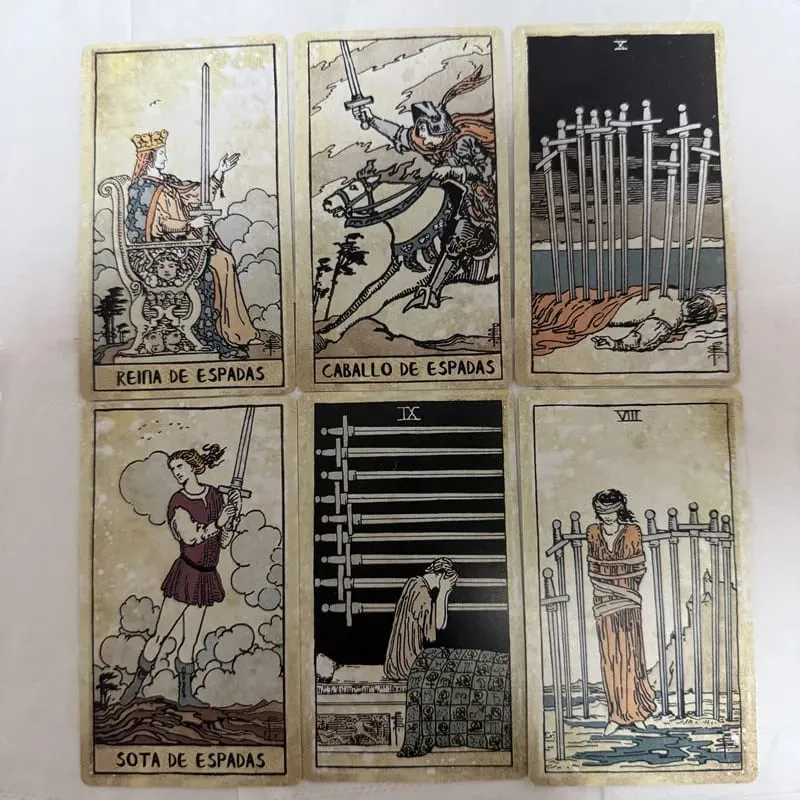 78ks Vintage tarotové karty Španělská edice Desková hra Věštění balíček pro začátečníky Oracle balíček — image 4