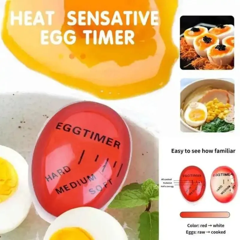 Mutfak için Yumurta Zamanlayıcı ve Çalar Saat - Mükemmel Yumuşak/Orta/Sert Haşlanmış Yumurta 3 Aşamalı Pişme Göstergeli Dekoratif Pişirme Aracı — image 7