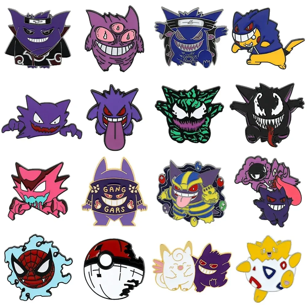 Broches de dessin animé Gengar, épingles à revers en émail pour sac à dos, accessoires de Collection de Fans, broches cadeaux — image 1