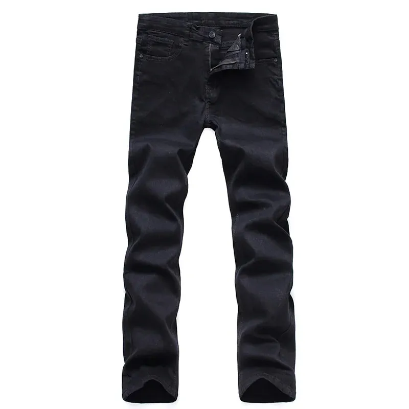 Seluar Jeans Saiz Besar Lelaki 38 40 Slim Kurus Regangan Lurus Versi Klasik Seluar Denim Hitam Mudah Pakaian Jenama Lelaki — image 6