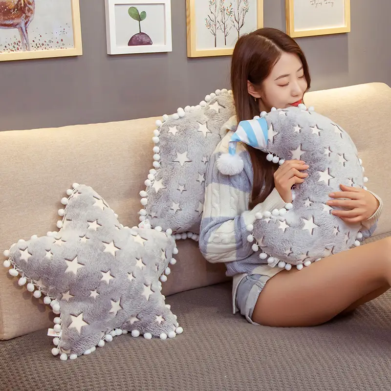 Ins pelúcia céu série luminosa nuvem lua estrela travesseiro macio almofada kawaii brinquedos de pelúcia para crianças bebê crianças brinquedo presente da menina — image 1
