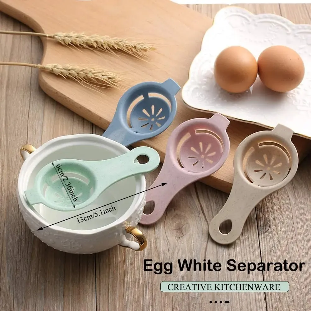Egg Separator For Raw Eggs,Wheat Stalk Egg Yolk White Separator Divider Tool Kitchen Baking Gadget (4pcs) — image 3