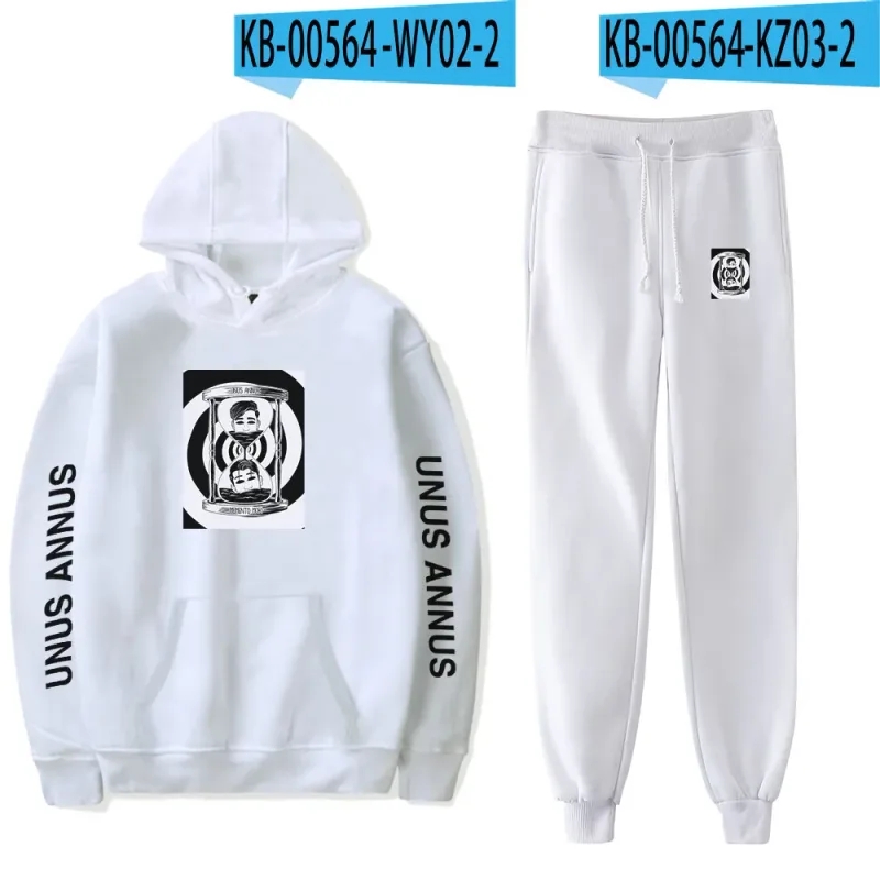 Popular Comfortable Unus Annus Print Sweatshirt Sweatpants Suit Hoodies+ Trousers Suit Boys/Girls 2 Piece Set Clothes — image 32