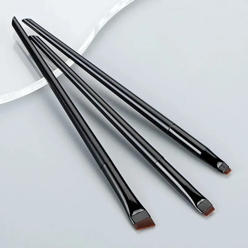 Klinge Eyeliner Pinsel Augenbrauen Pinsel Tragbare Flache Fein Eye Liner Brauen Kontur Make-Up Pinsel Kosmetische Schönheit Make-Up Werkzeug 3 teile/satz