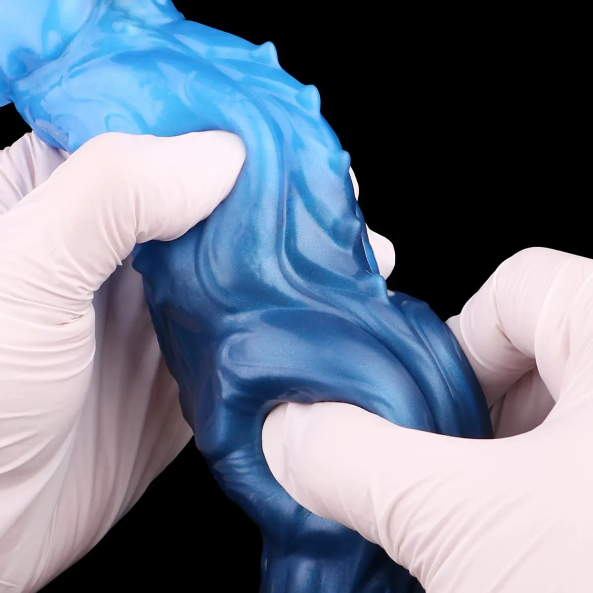 Dobbeltlags silikone Fantasy Dog Knot Dildo Blå Butt Plug med Sucker Anal Dilator Onanere Sexlegetøj til Voksen 18+