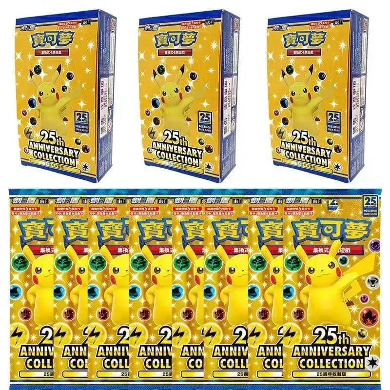 New Pokemon Trading Card Game 25th Anniversary Collection Shiny Collectible Cards Traditional Chinese Edition For Collectors Toy