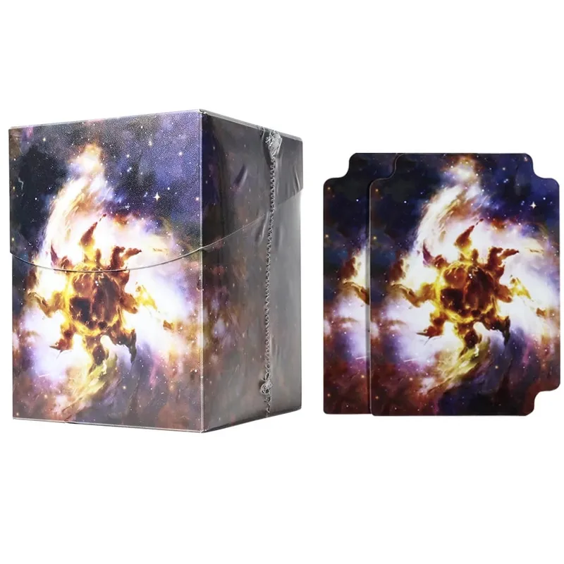Más de 100 cajas de plástico para tarjetas comerciales BASIC LANDS, con capacidad para tarjetas de doble manga, estuche de almacenamiento para tarjetas TCG/CCG para MTG/YGO con dos divisores — image 7