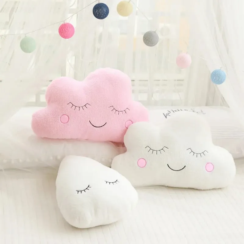 New Stuffed Cloud Moon Star Raindrop Plush Pillow Soft Cushion Toys For Children Baby Kids Girl Christmas Gift Room Car Decor — image 3