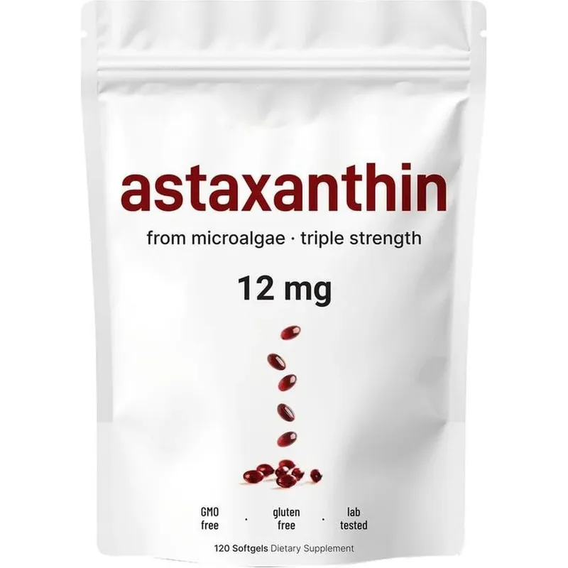 Astaxanthin 12mg měkké gely z mikrořas Triple Strength Antioxidant Supplement Cellular Wellness & Everyday Balance 120 Count — image 9