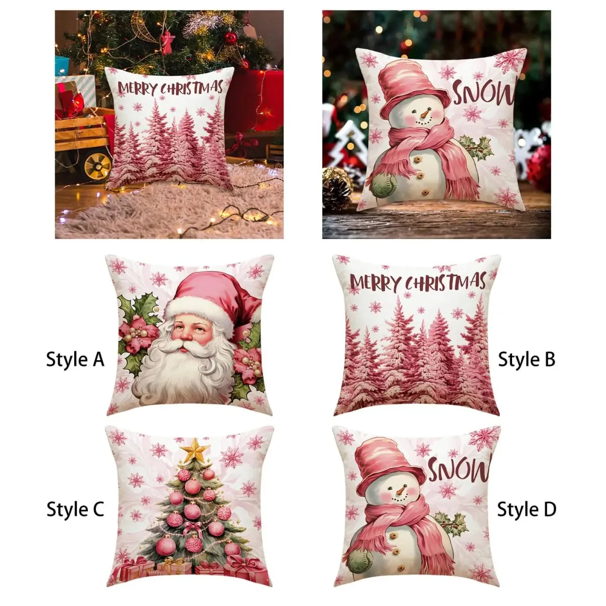 Outdoor Indoor Christmas Pillow Covers Plush Soft Cushion Case for Winter Festive Home Decoration — image 3