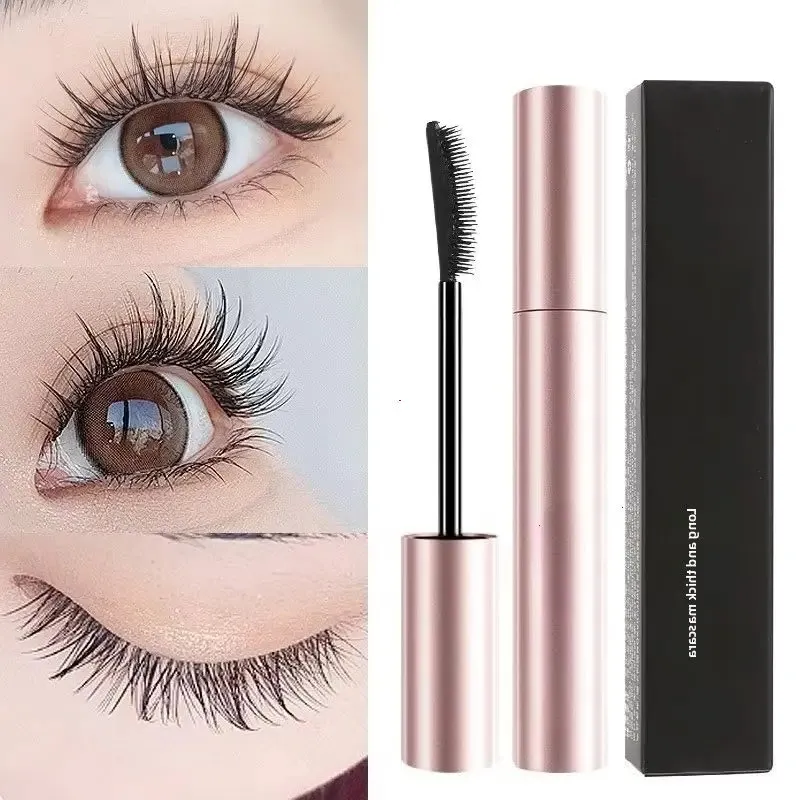 Seidenfaser-Matt-Mascara-Make-up, ultrafeiner Pinsel, verlängert die Wimpern, wasserfest, schnell trocknend, braun, schwarz, Curling-Mascara, Comestic — image 2