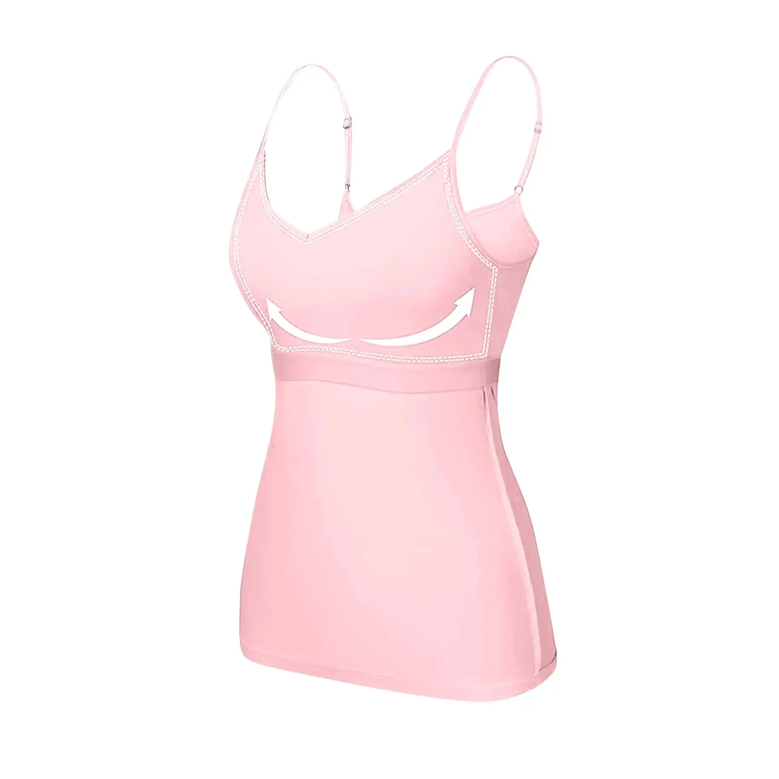 Women's Camisole With Bottom Chest Pad Sexy Oversized Underwear With Chest Pad Summer outerwear Solid color versatile camisas — image 7