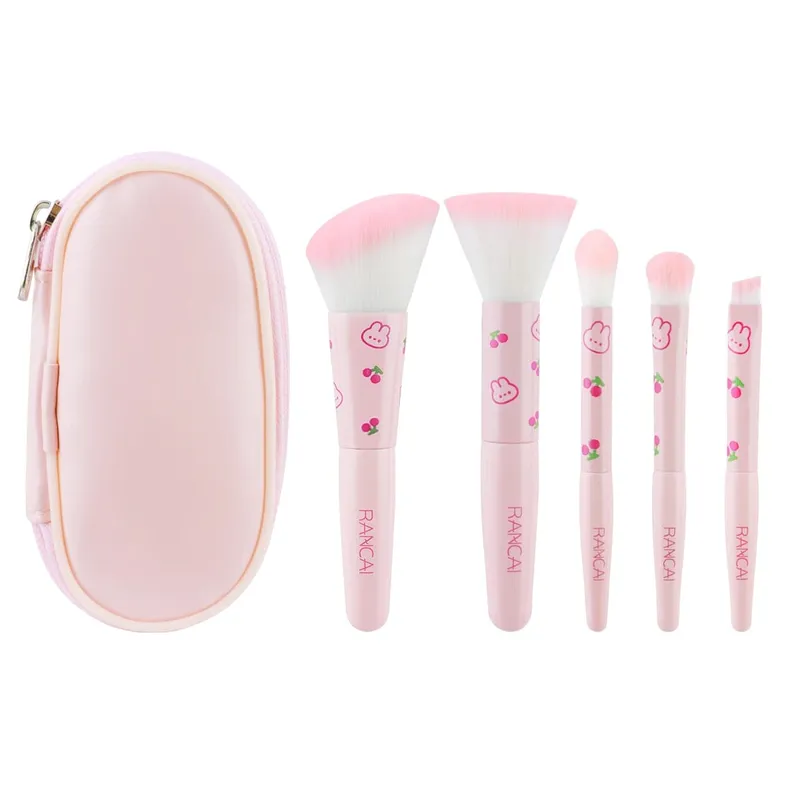 5 Keping Set Berus Mekap Padat Comel Dengan Berus Premium Sarung untuk Alat Kecantikan Aplikasi Pemerah Mata Bedak Tanpa Cacat — image 14