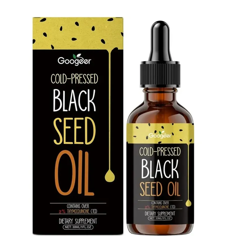 Googeer 30ML huile de graines noires pressée à froid Nigella Sativa teneur élevée en thymoquinone plus de 2% supplément de soutien à la santé antioxydant