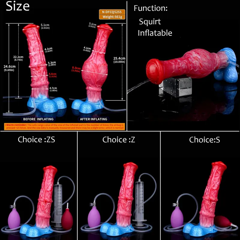 Silikon Şişme Boşalma Düğüm Yapay Penis Ayarlanabilir Çevresi Fışkırtma Fantezi At Penis Yetişkin Seks Oyuncakları Anal Dilatör — image 16