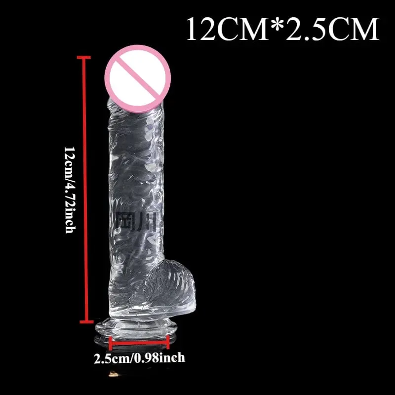 Trasparente morbido gelatina dildo realistico falso pene ventosa butt plug giocattoli del sesso per donna uomo giocattoli del sesso anale della vagina