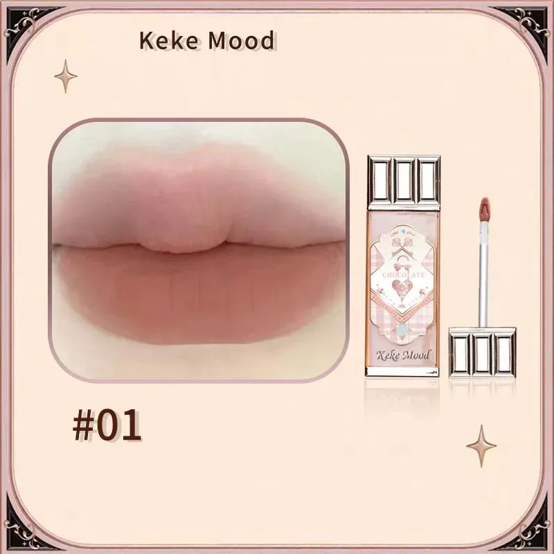 Cioccolato Nuvola Lucidalabbra Velluto opaco Applicazione liscia Smalto per labbra Mousse Marrone Rosso Rossetto liquido Trucco Tinta labbra Cosmetici — image 14