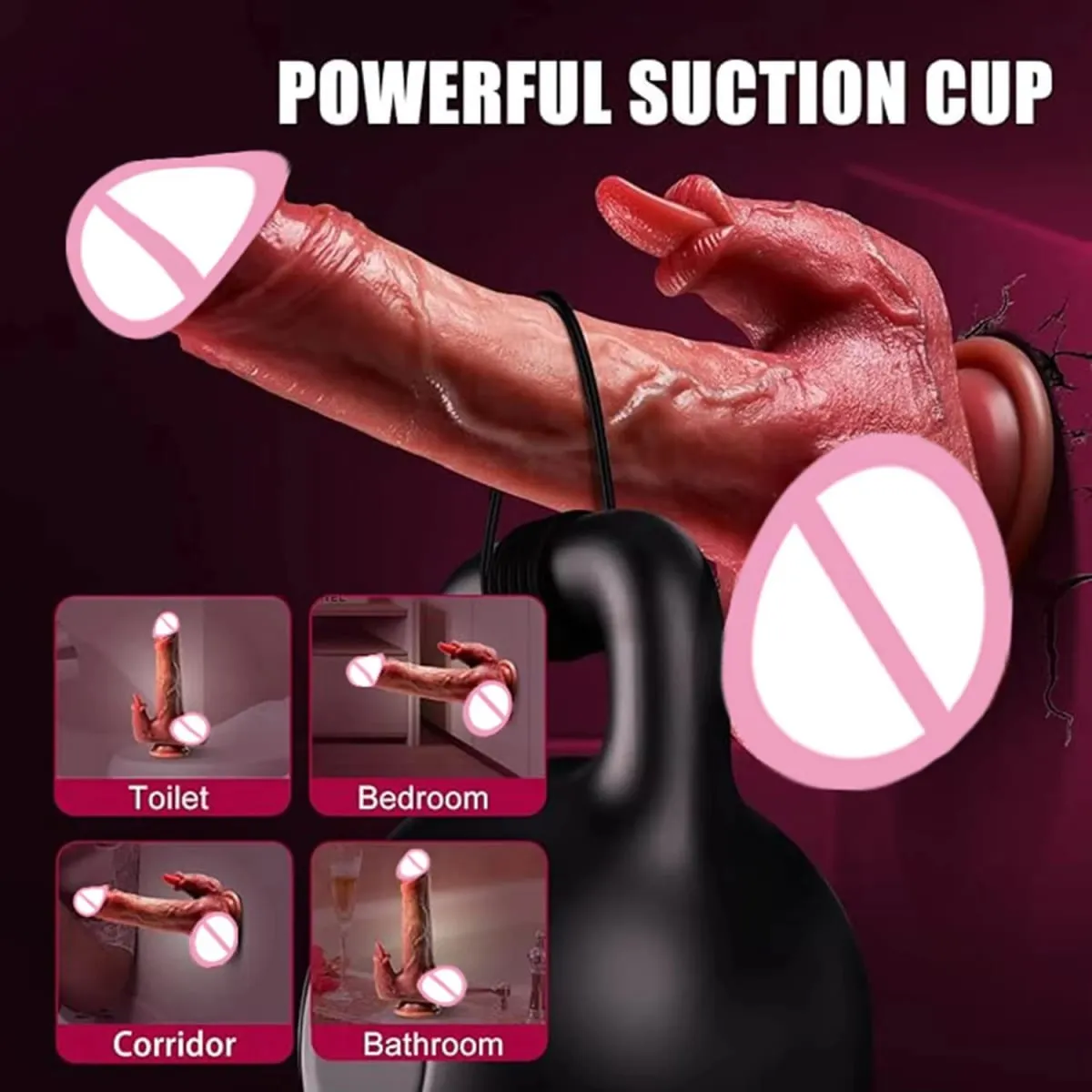 4 in 1 Stoßdildo-Vibrator, Fernbedienung, Heizung, Zunge lecken, Klitoris, G-Punkt, Schwanz, Sexspielzeug, Vagina, erwachsene Frau, Sex-Shop — image 4