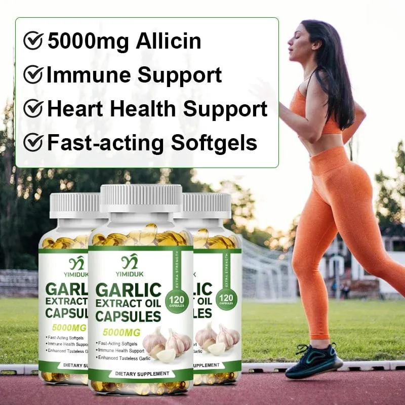 Capsules d'extrait d'huile d'ail biologique, améliore l'immunité, améliore la fonction cardiovasculaire, augmente le niveau de glutathion, détox cellulaire — image 5