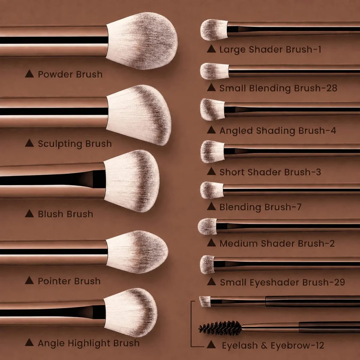16st mjukt borst Kabuki Blending Makeup Brush Set Foundation Eyeshadow Blush Kosmetiskt verktyg Professionell sminkborste — image 4