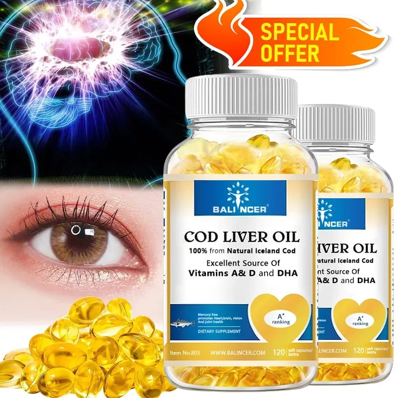 Kapsul Minyak Hati Ikan Kod Kaya dengan Vitamin A D dan DHA Membantu Mengekalkan Kulit Sihat Otak dan Tulang Yang Kuat serta Meningkatkan Daya Ingatan — image 6
