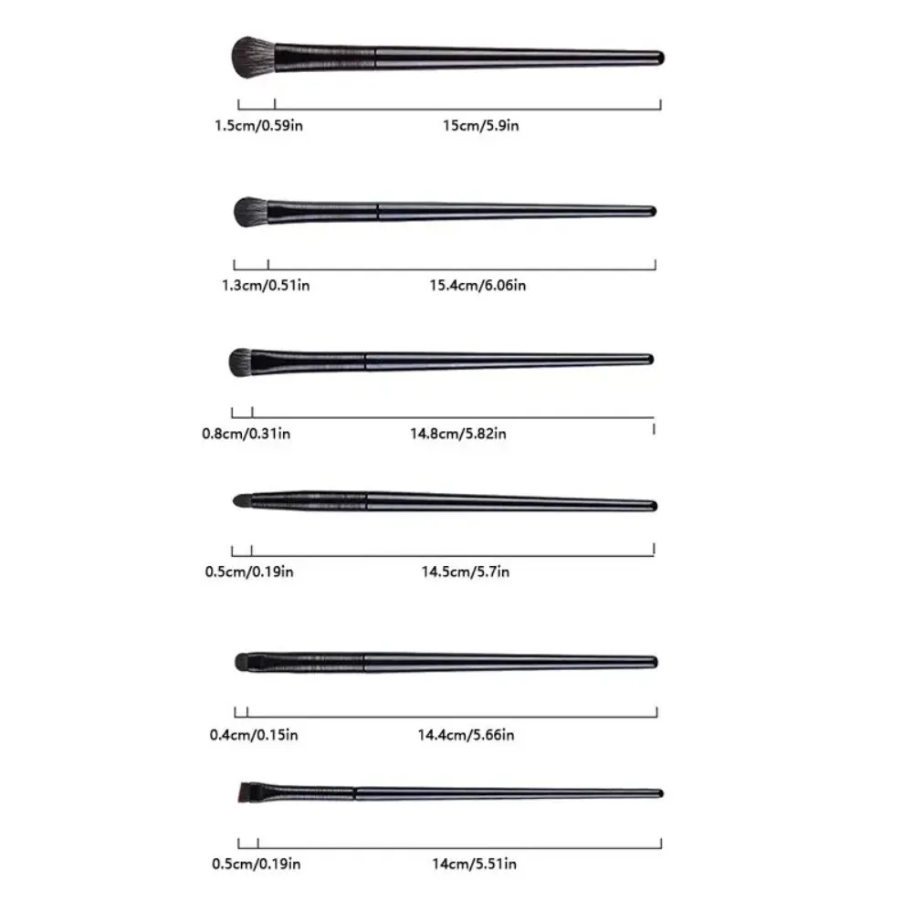 5/6 Buah Kuas Eyeshadow Serba Guna Nyaman Lembut dengan Pegangan Plastik Kuas Rias Noda Alat Rias — image 6