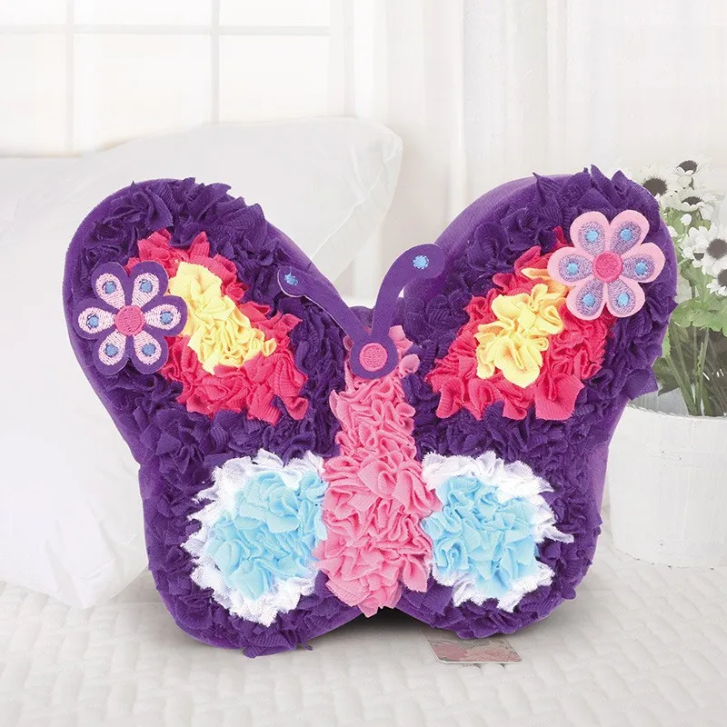 DIY pluszowa poduszka dla dzieci ręcznie robiona poduszka pakiet materiałów miękka zabawka Kawaii urocza lalka dla dzieci Puzzle dla dzieci zabawki wykonane ręcznie zestawy prezenty dla dziewczynek