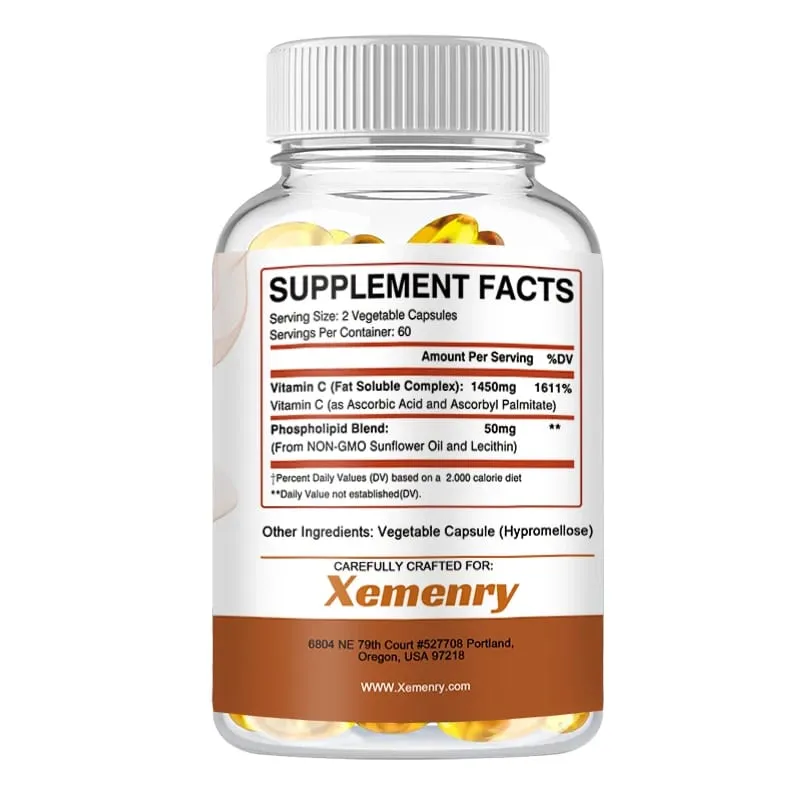 Liposomale Vitamin-C-Kapseln – starkes Antioxidans, fördert die Kollagenproduktion, Hautglanz, unterstützt die Immungesundheit des Herzens — image 3